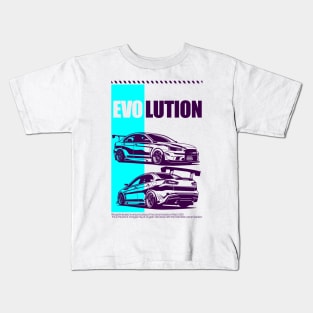 Lancer Evo X Cyan Purple Kids T-Shirt